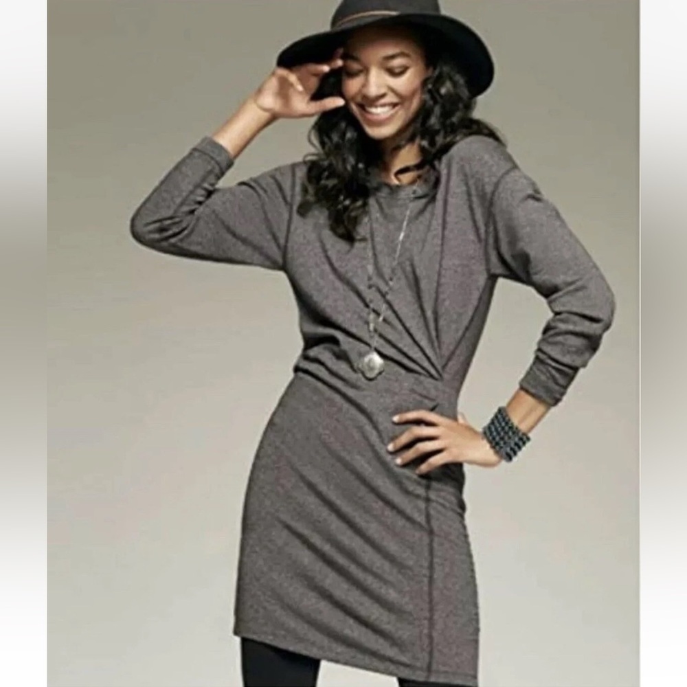 Brand New! CAbi ‘Put-On’ Dress Grey Heather Sweatshirt Style Women’s Size Small